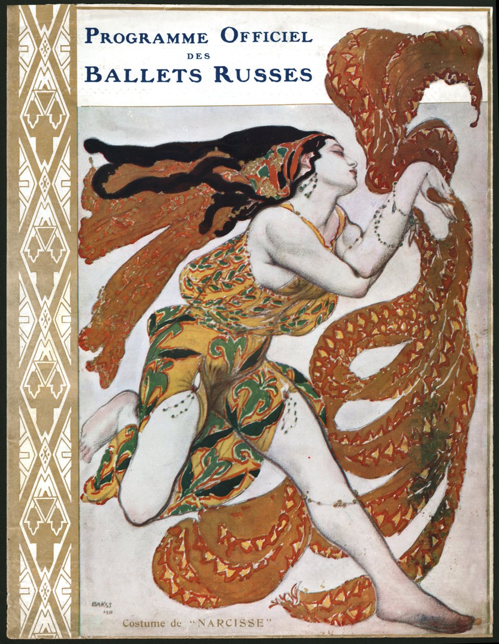 Narciso por Les Ballets Russes (Ilustración) de Leon Bakst