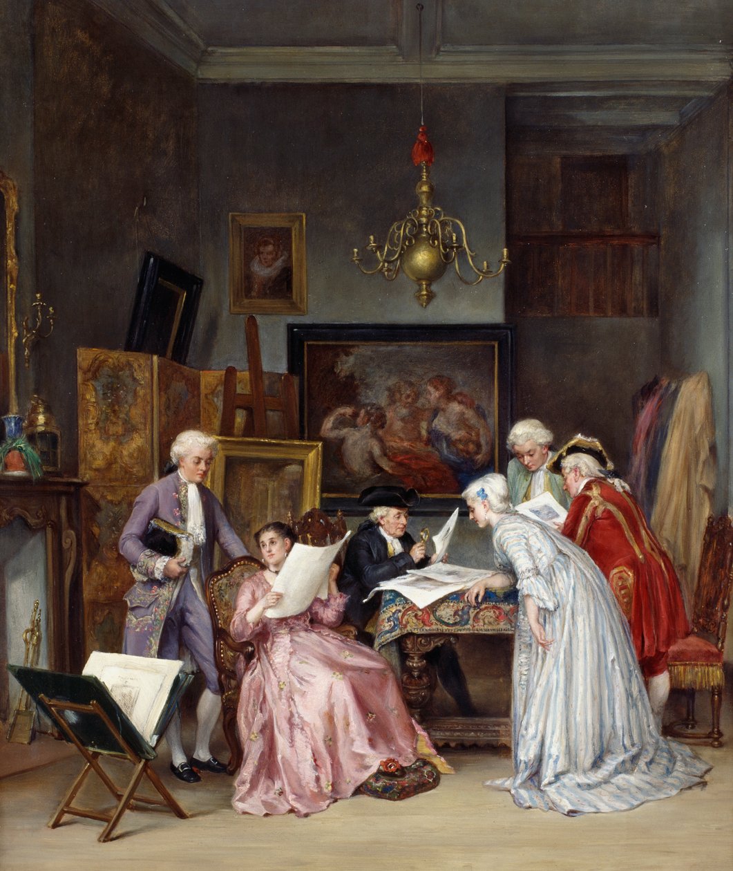 El estudio del coleccionista de Leon Marie Constant Dansaert