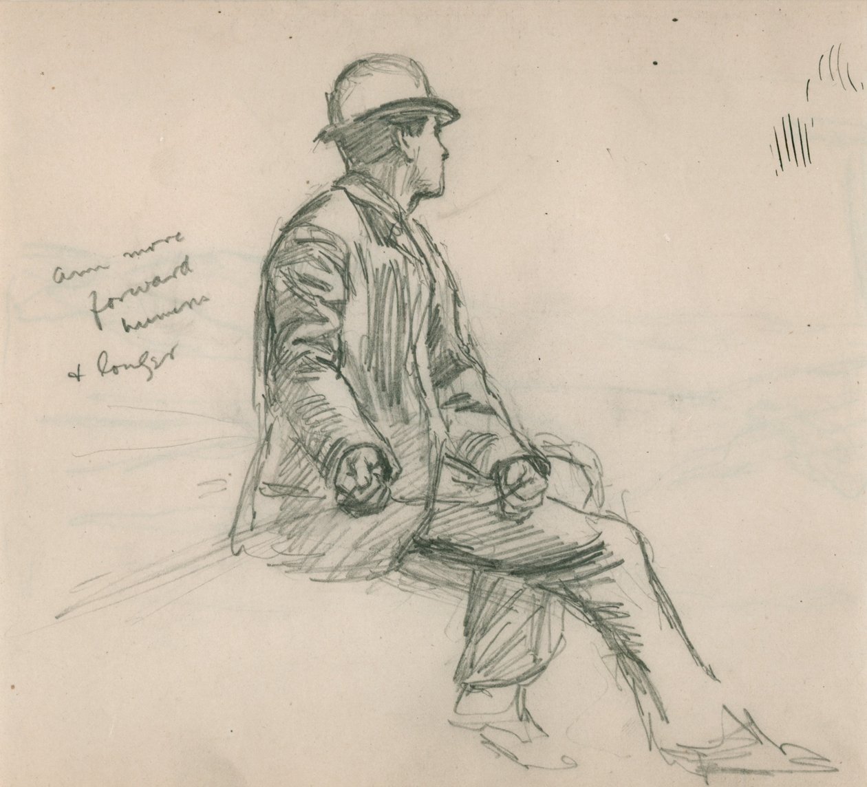 Estudio de hombre pescando de Leonard Leslie Brooke