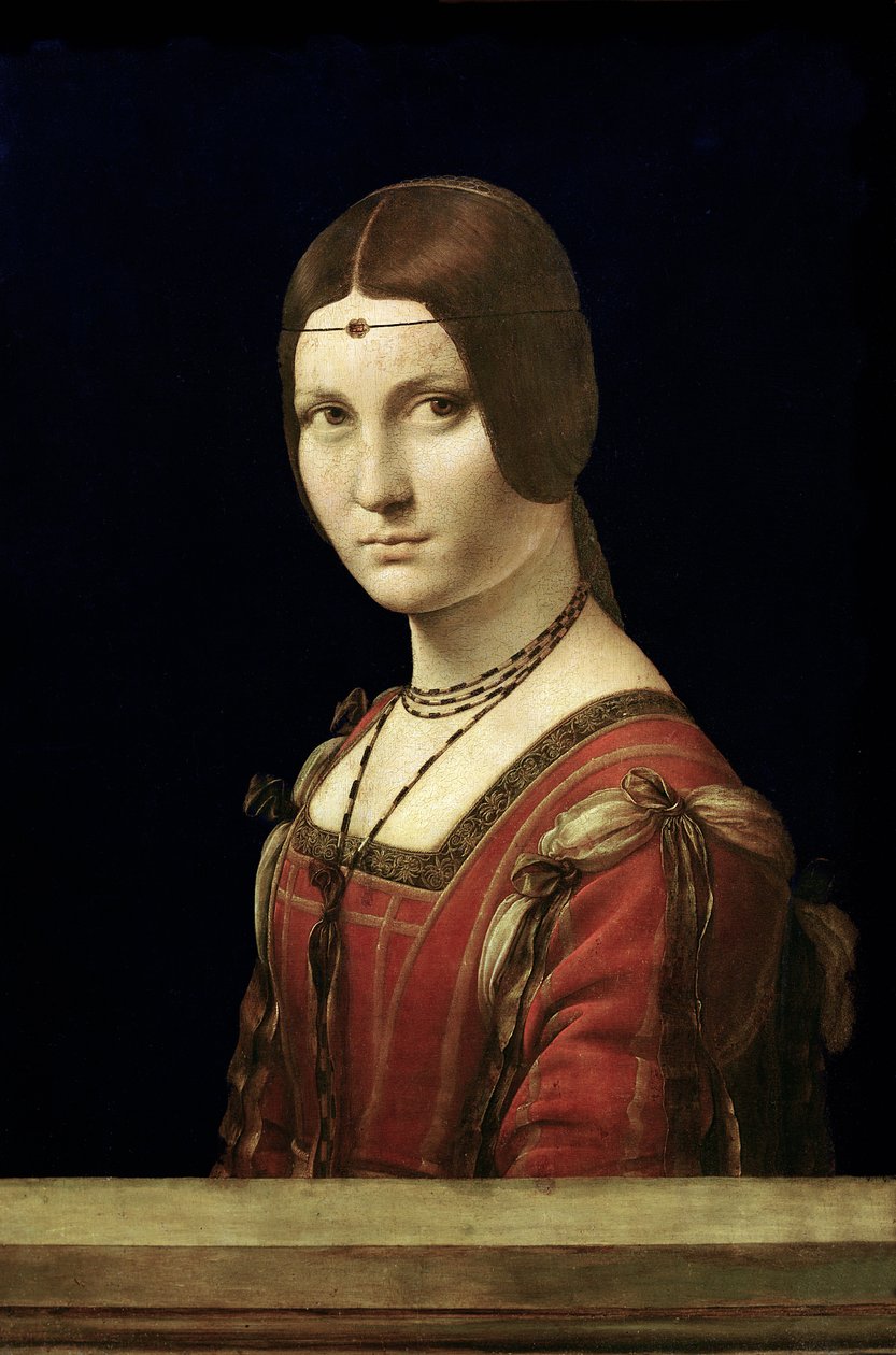 Retrato de una dama de la corte de Milán, c.1490-95 de Leonardo da Vinci