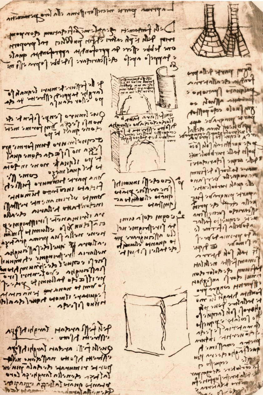 Dibujo arquitectónico, c1472-c1519 de Leonardo da Vinci