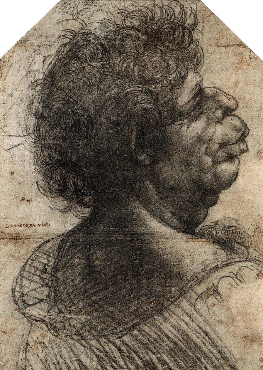 Francés: Tête grotesque Grotesque Head de Leonardo da Vinci