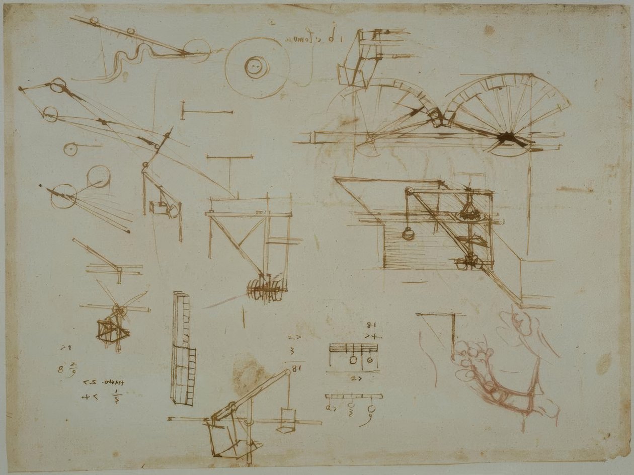 Estudios mecánicos de Leonardo da Vinci