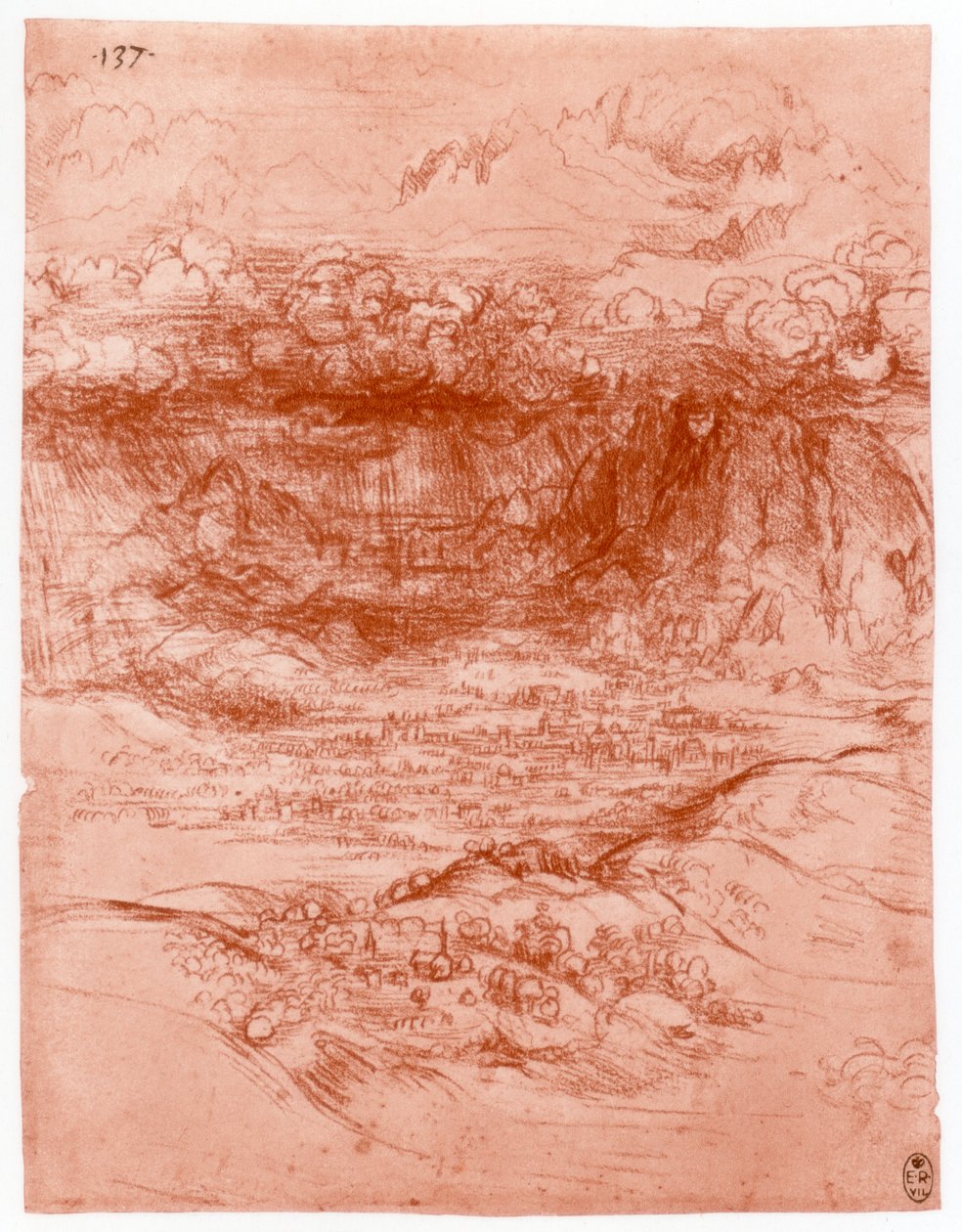 Tormenta en los Alpes, c. 1503-1505 de Leonardo da Vinci