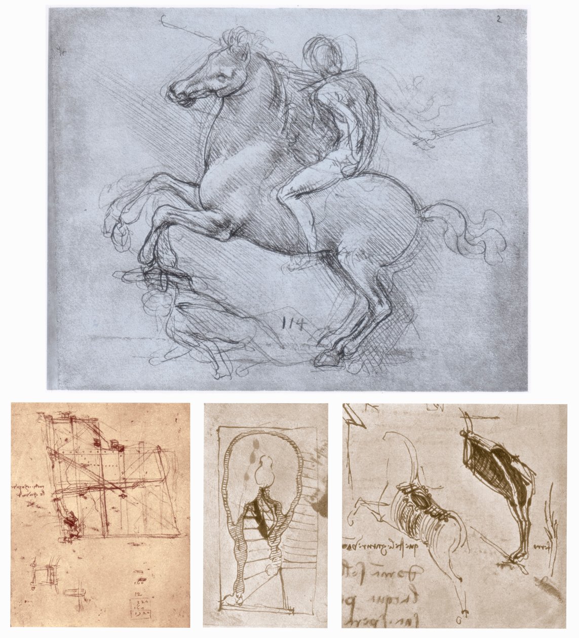 El Monumento Sforza, c. 1488-1493 de Leonardo da Vinci