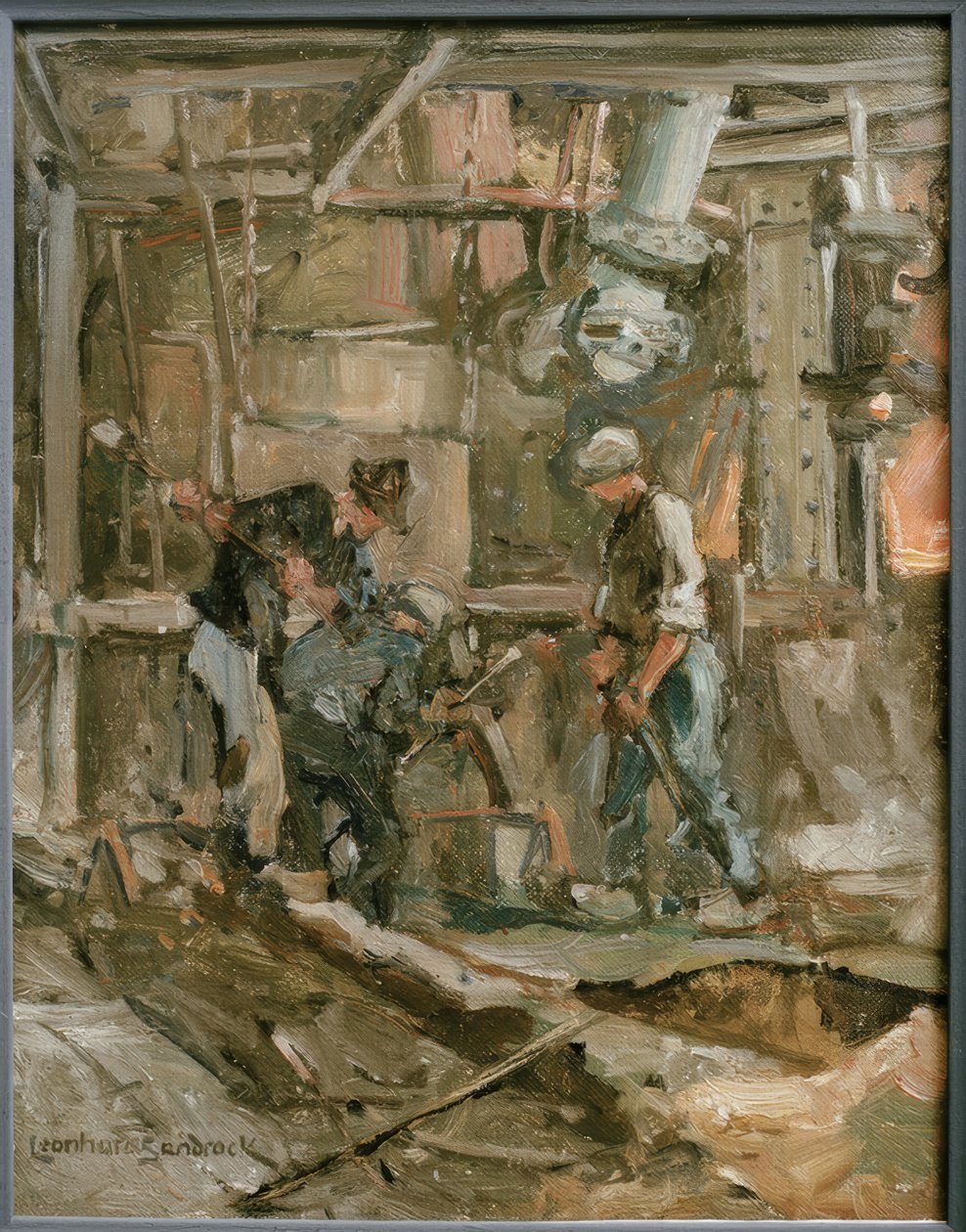 L. Sandrock, reparación en la acería de Leonhard Sandrock
