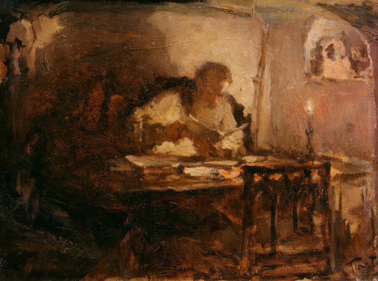 Leo Tolstoy en su estudio de Leonid Osipovic Pasternak