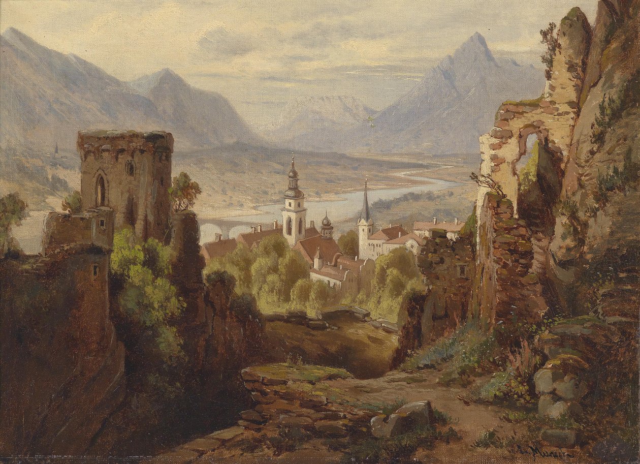 Vista de Rattenberg en el Inn de Leopold Munsch