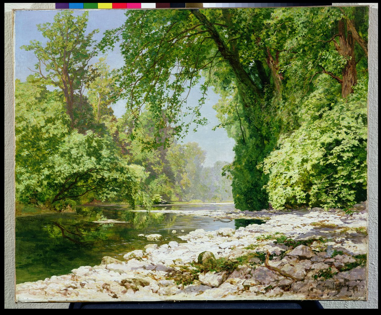 Paisaje fluvial boscoso de Leopold Rolhaug