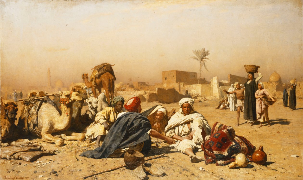 Un campamento árabe, 1880 de Leopold Karl Muller