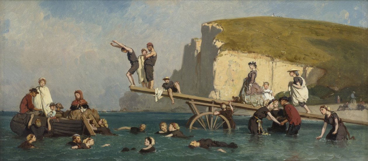 Bañistas en Étretat de Lepoittevin