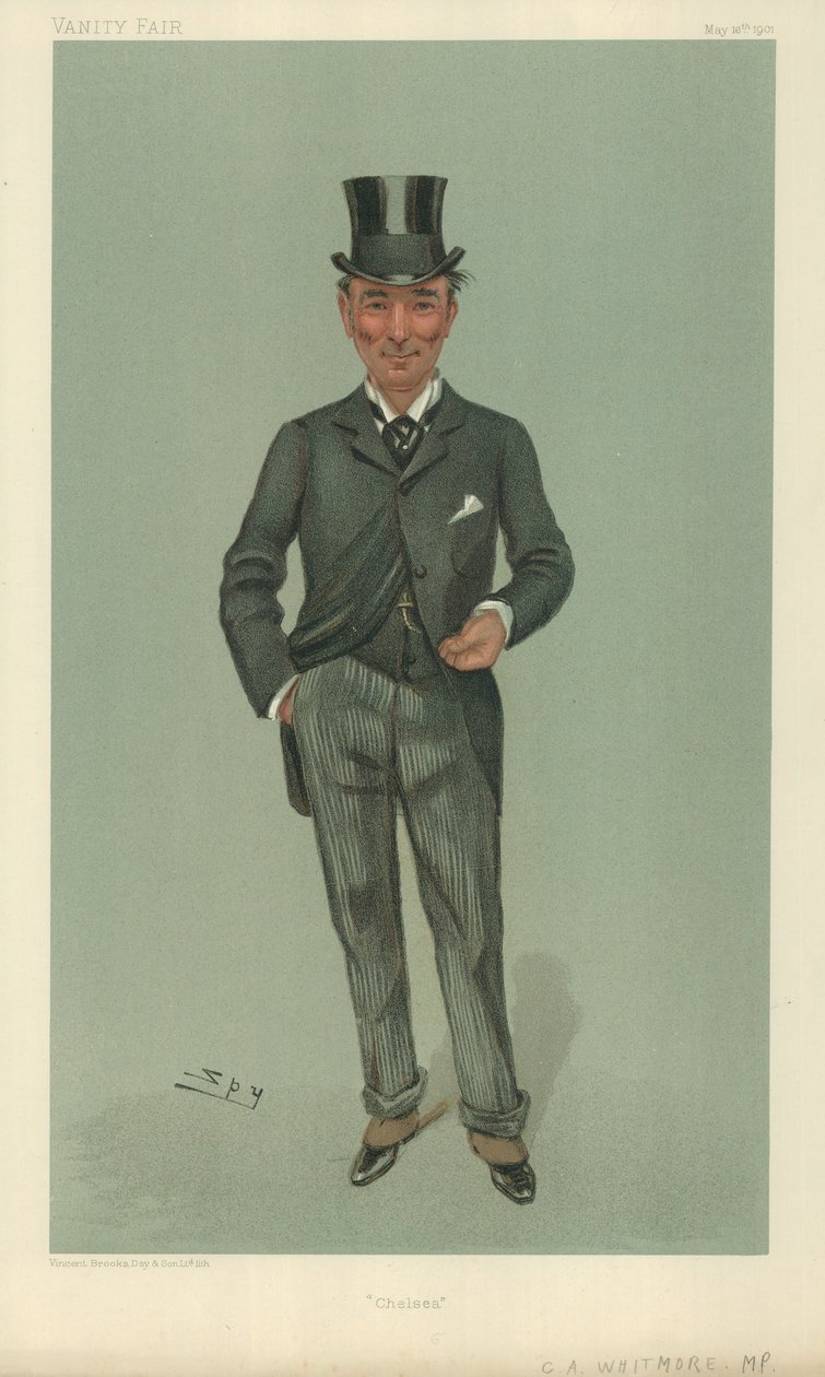 Sr. Charles Algernon Whitmore, Chelsea, 16 de mayo de 1901, caricatura de Vanity Fair de Leslie Matthew Ward