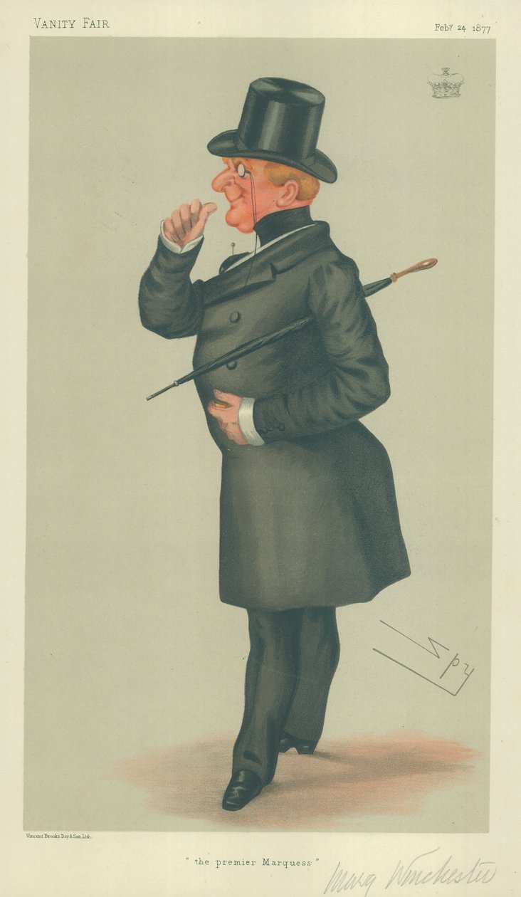 El Marqués de Winchester, El primer Marqués, 24 de febrero de 1877, caricatura de Vanity Fair de Leslie Matthew Ward