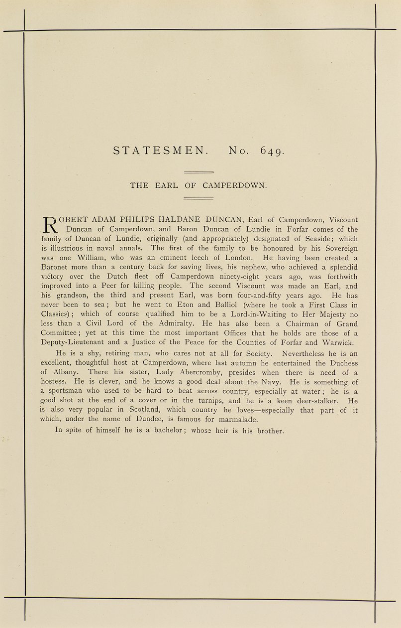 El conde de Camperdown de Leslie Matthew Ward