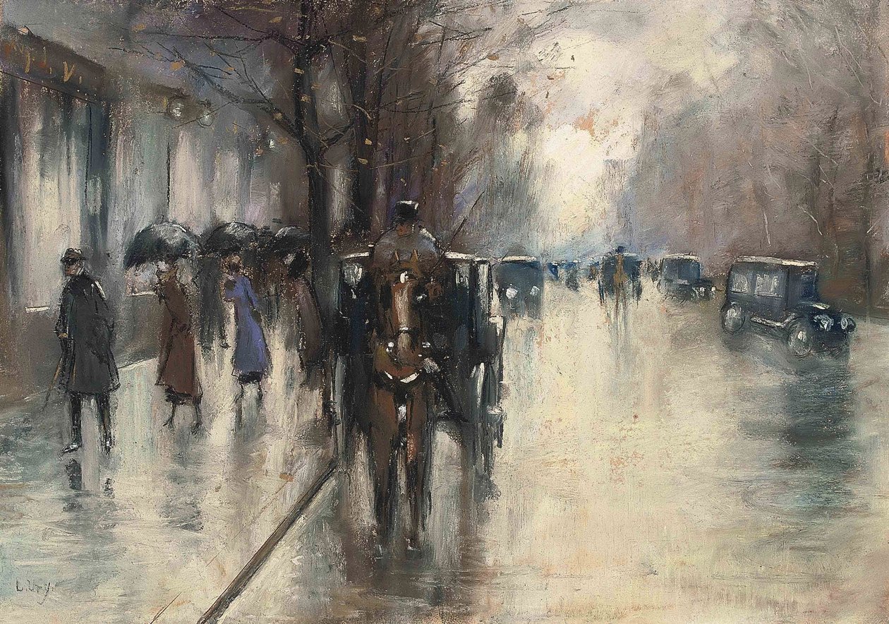 Bajo los tilos en la lluvia de Lesser Ury