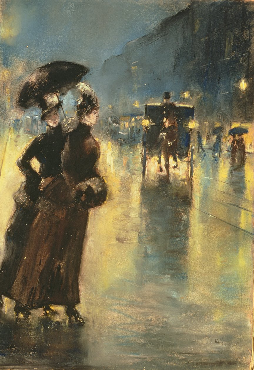 Luces en la noche, 1889 de Lesser Ury