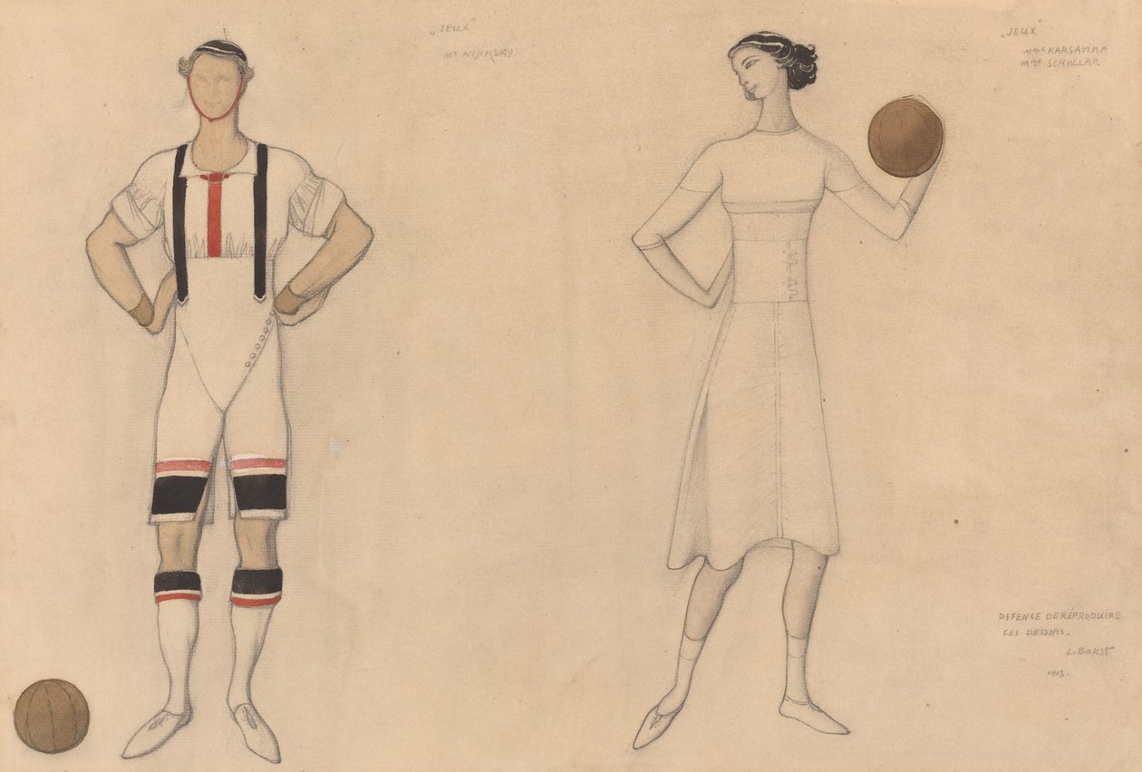 Estudio de Vestuario para "Jeux" de Lev Samoilovich Bakst