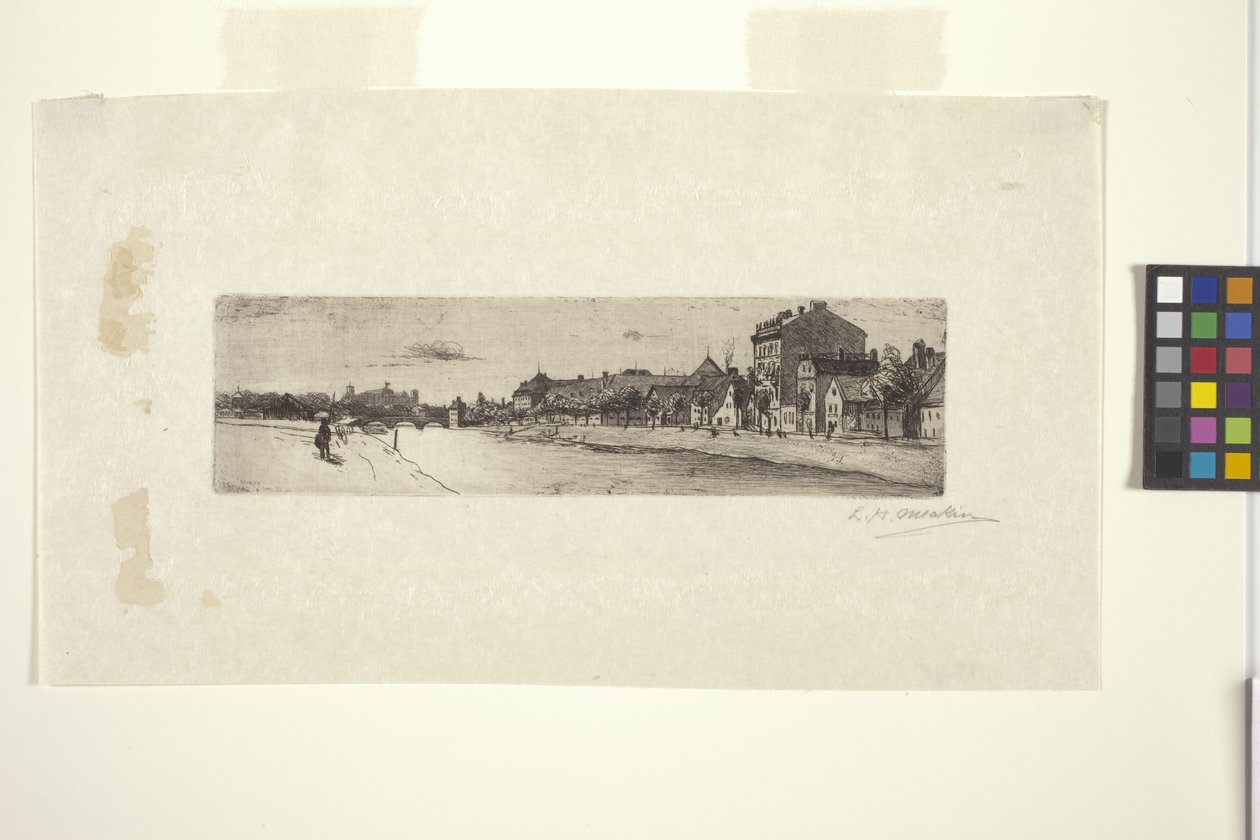 El río Isar (tinta) de Lewis Henry Meakin