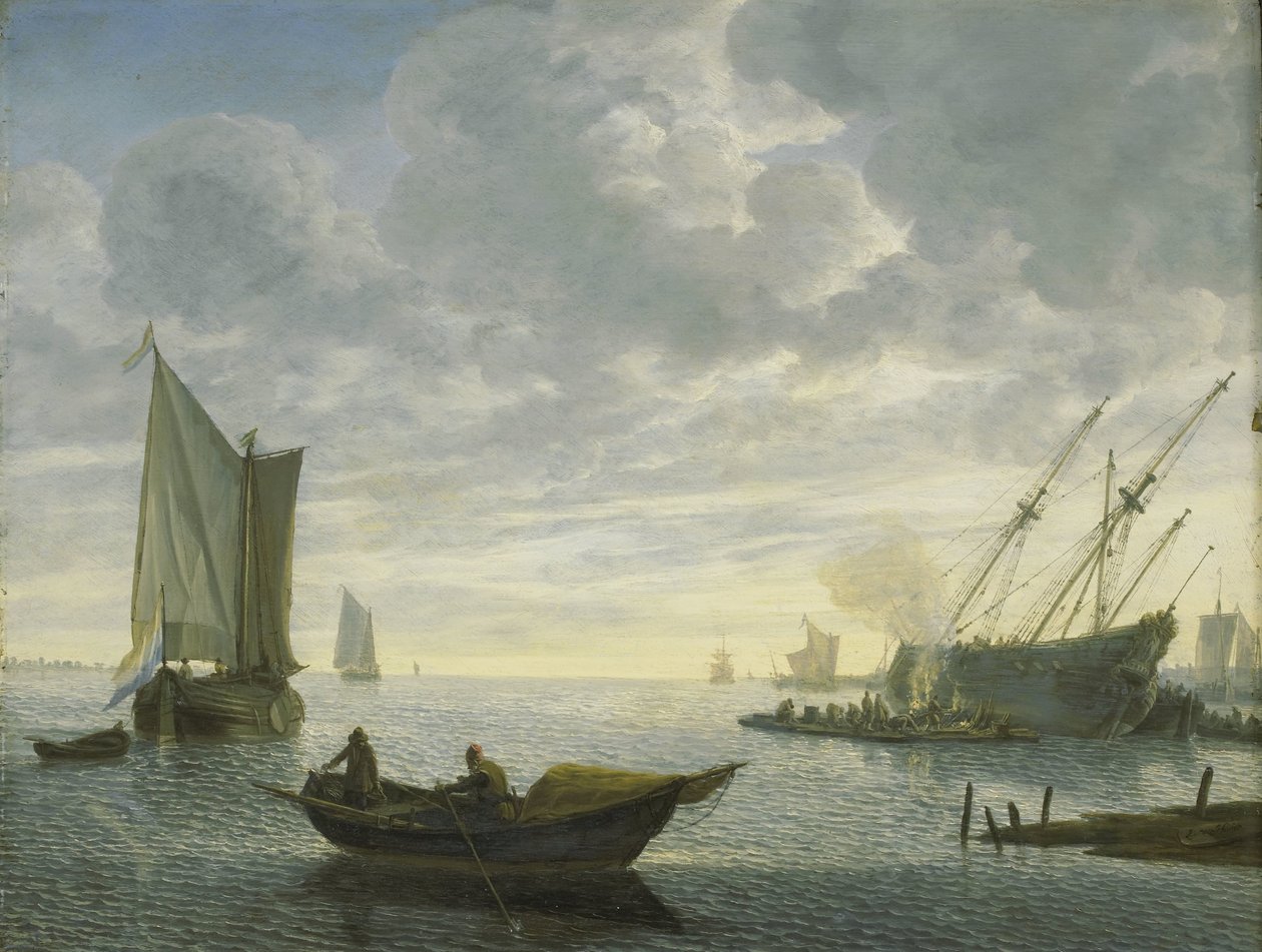 Calafateo de una nave de Lieve Pietersz. Verschuier