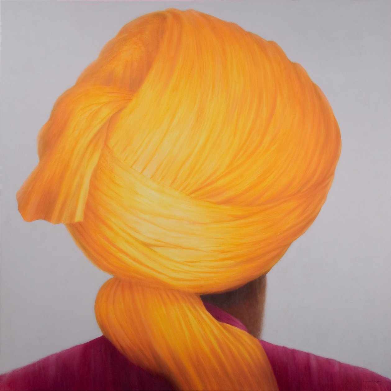 Gran turbante azafrán de Lincoln Seligman