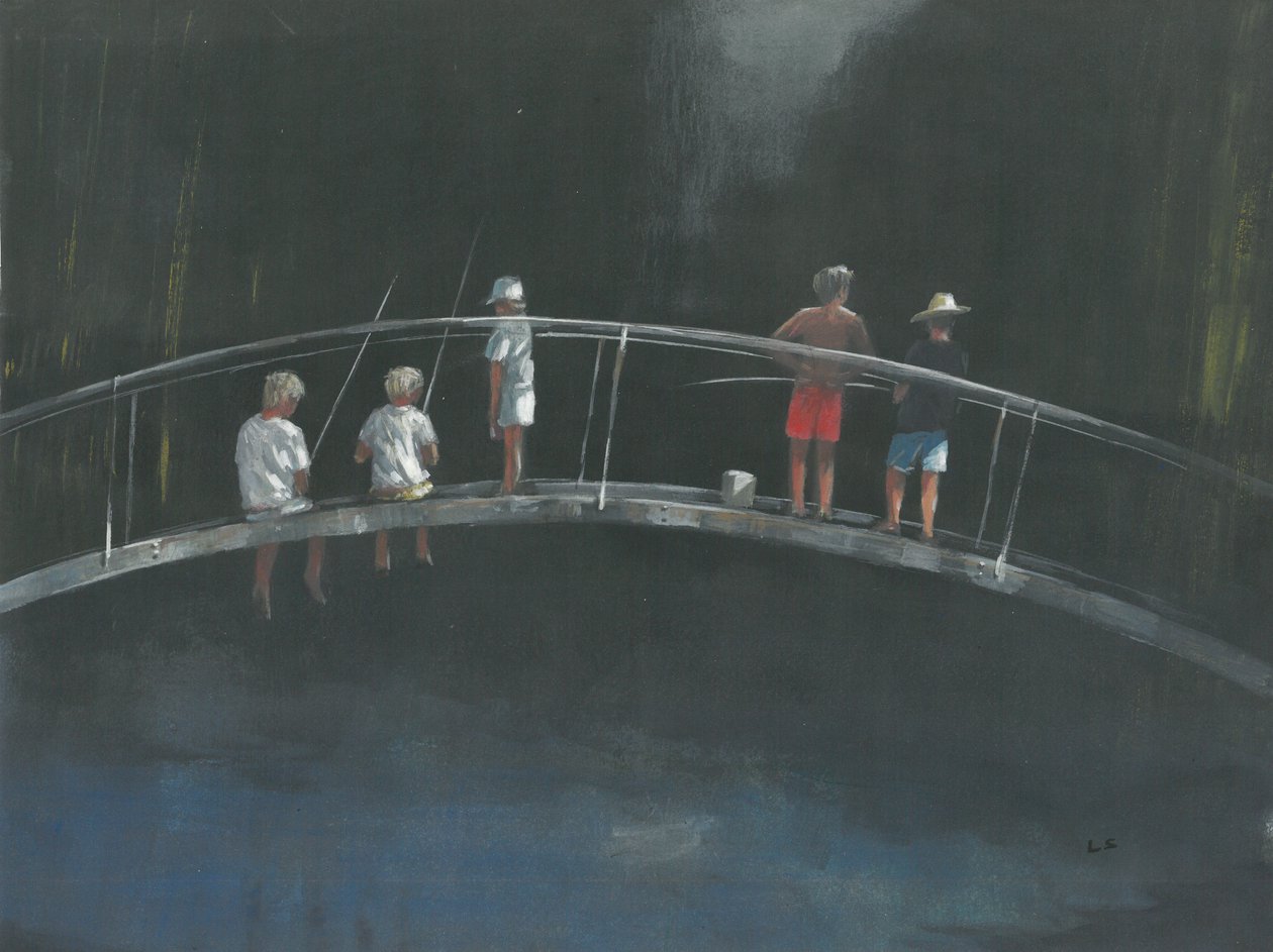 Niños pescando de Lincoln Seligman