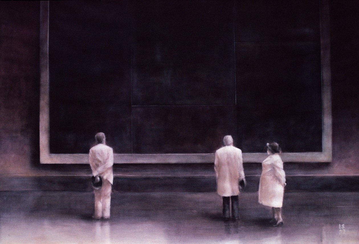 Gente en una exposición, 1990 de Lincoln Seligman