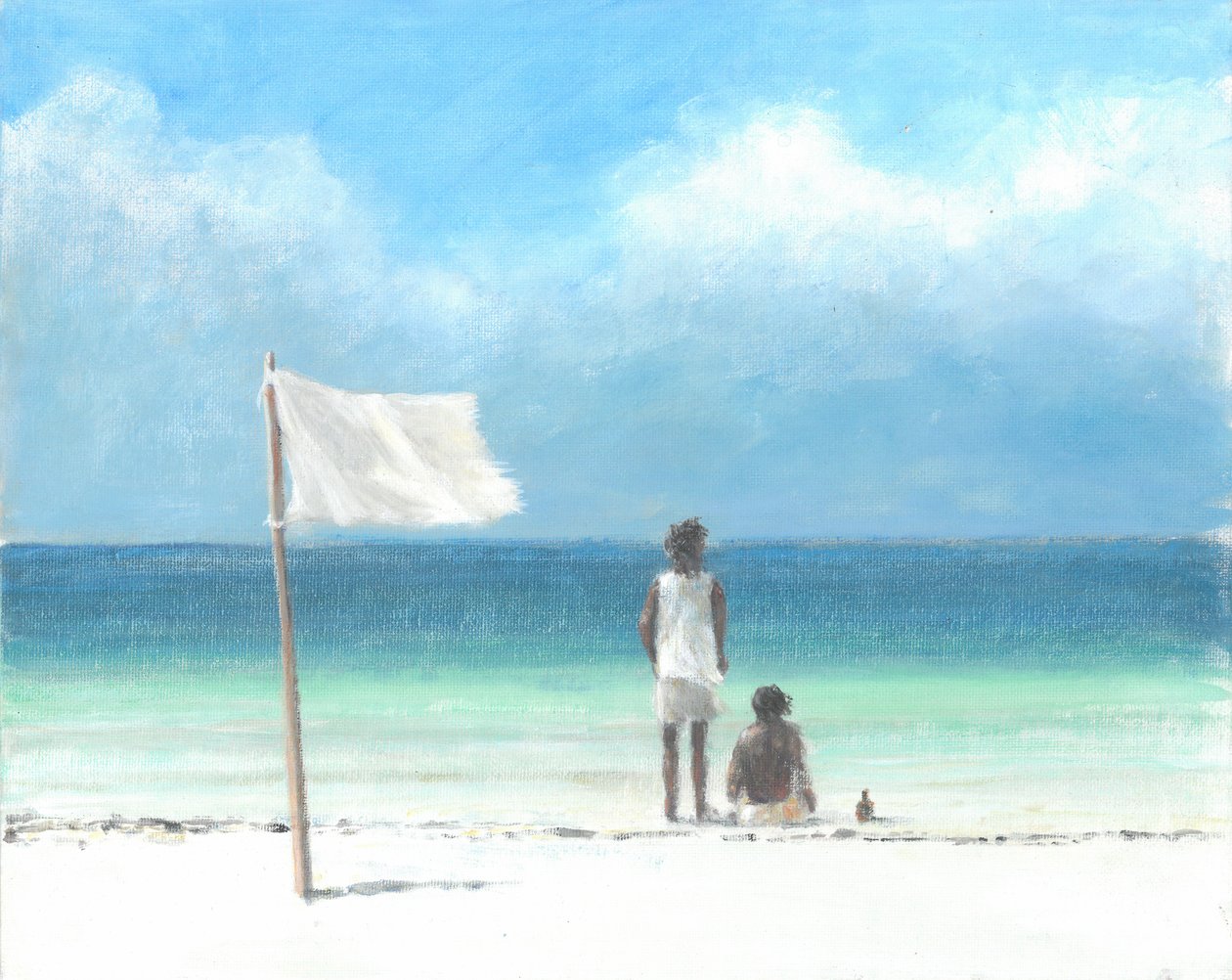 Niños en la playa, Kenia de Lincoln Seligman