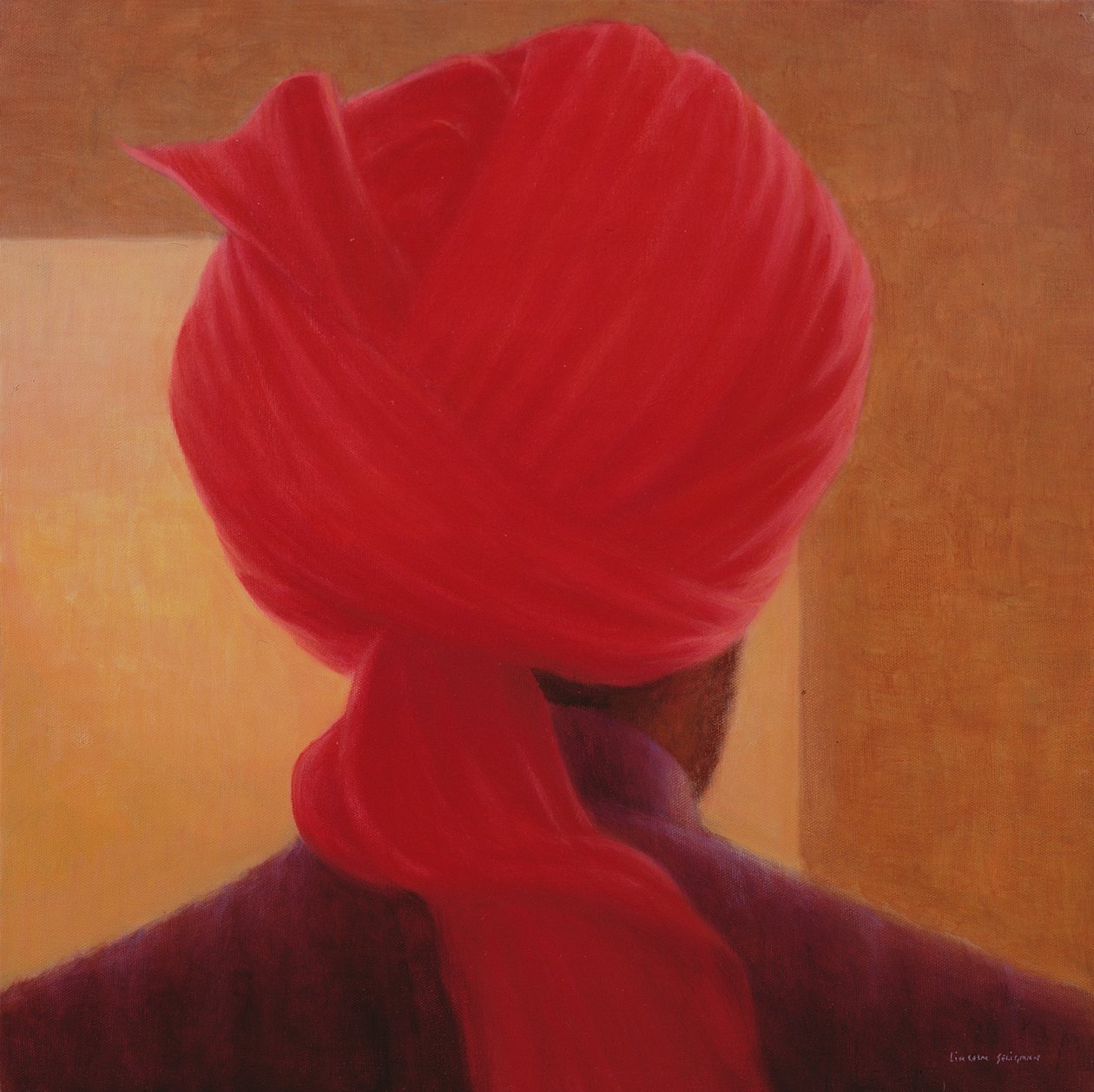 Turbante rojo sobre ámbar, Deoghar de Lincoln Seligman