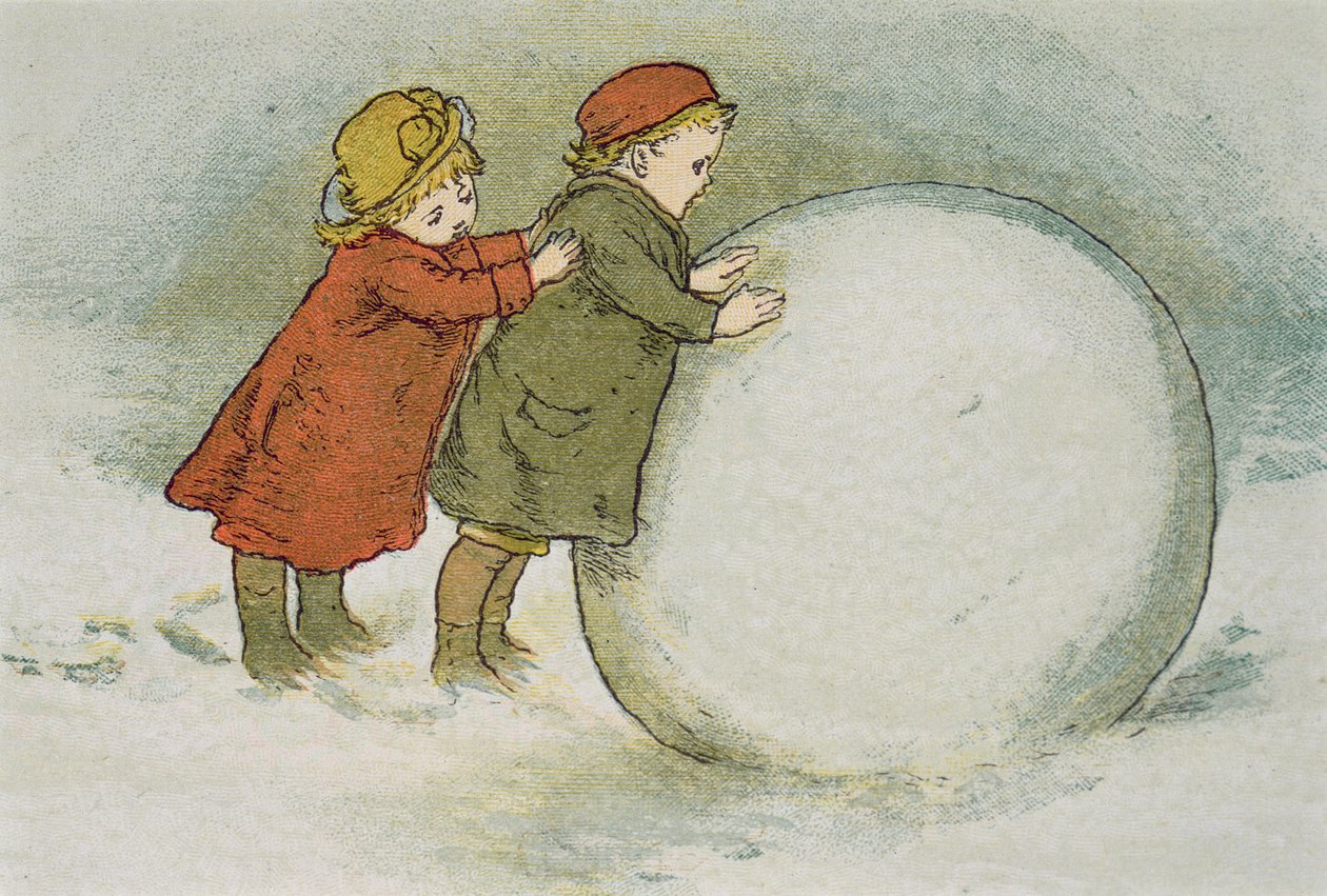 Niños haciendo bolas de nieve de Lizzie Mack