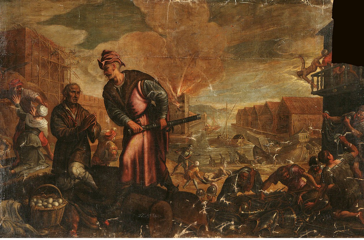 Levantinos saqueando un puerto mediterráneo de Lodewijk Toeput