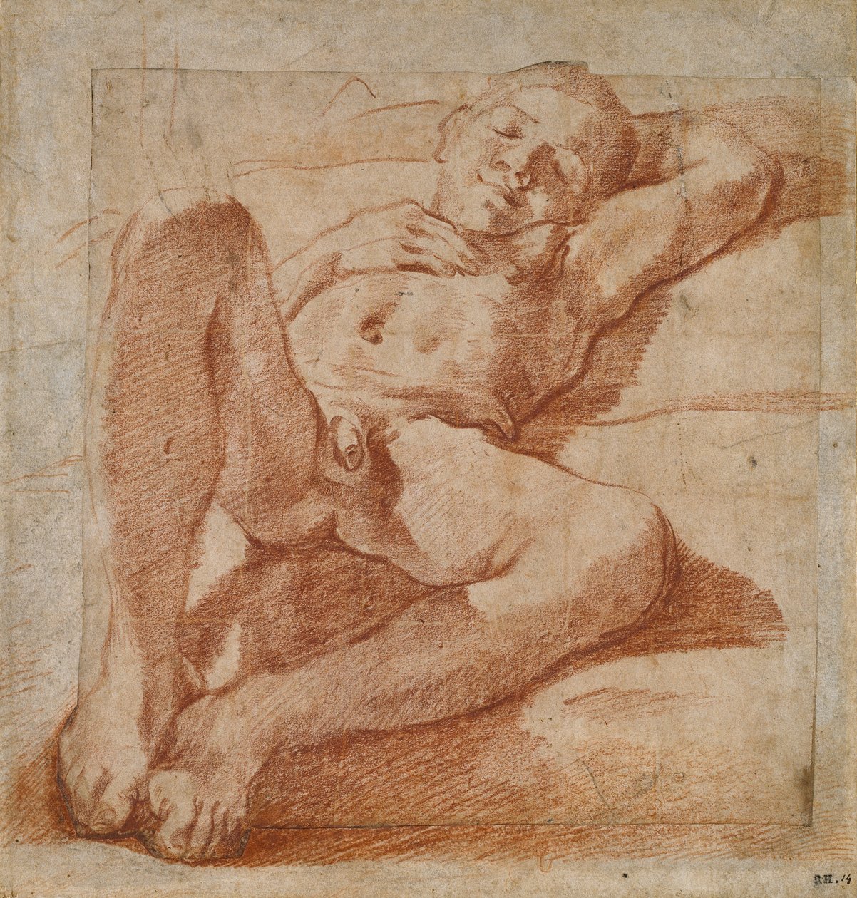 Estudio de un niño desnudo, 1575-1619 de Lodovico Carracci