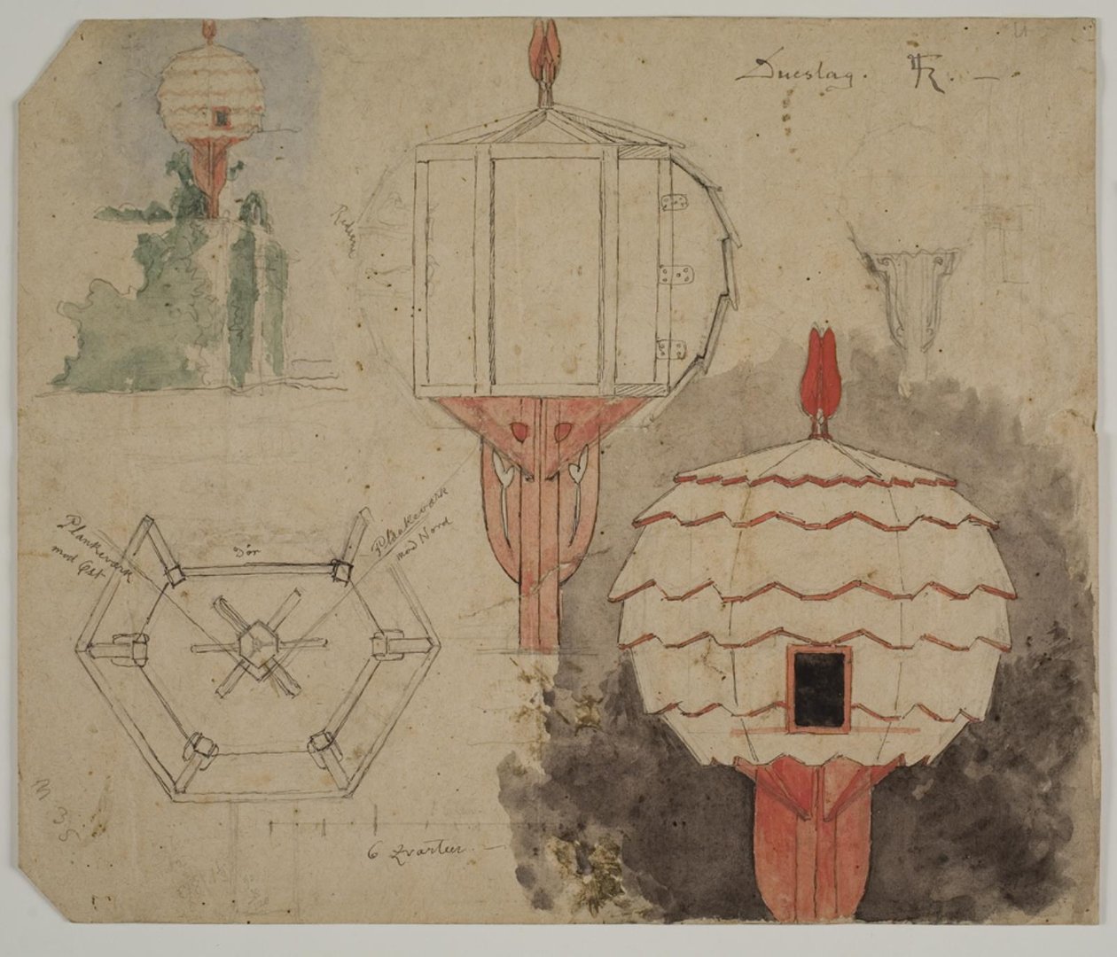 Boceto para palomar de Lorenz Frølich