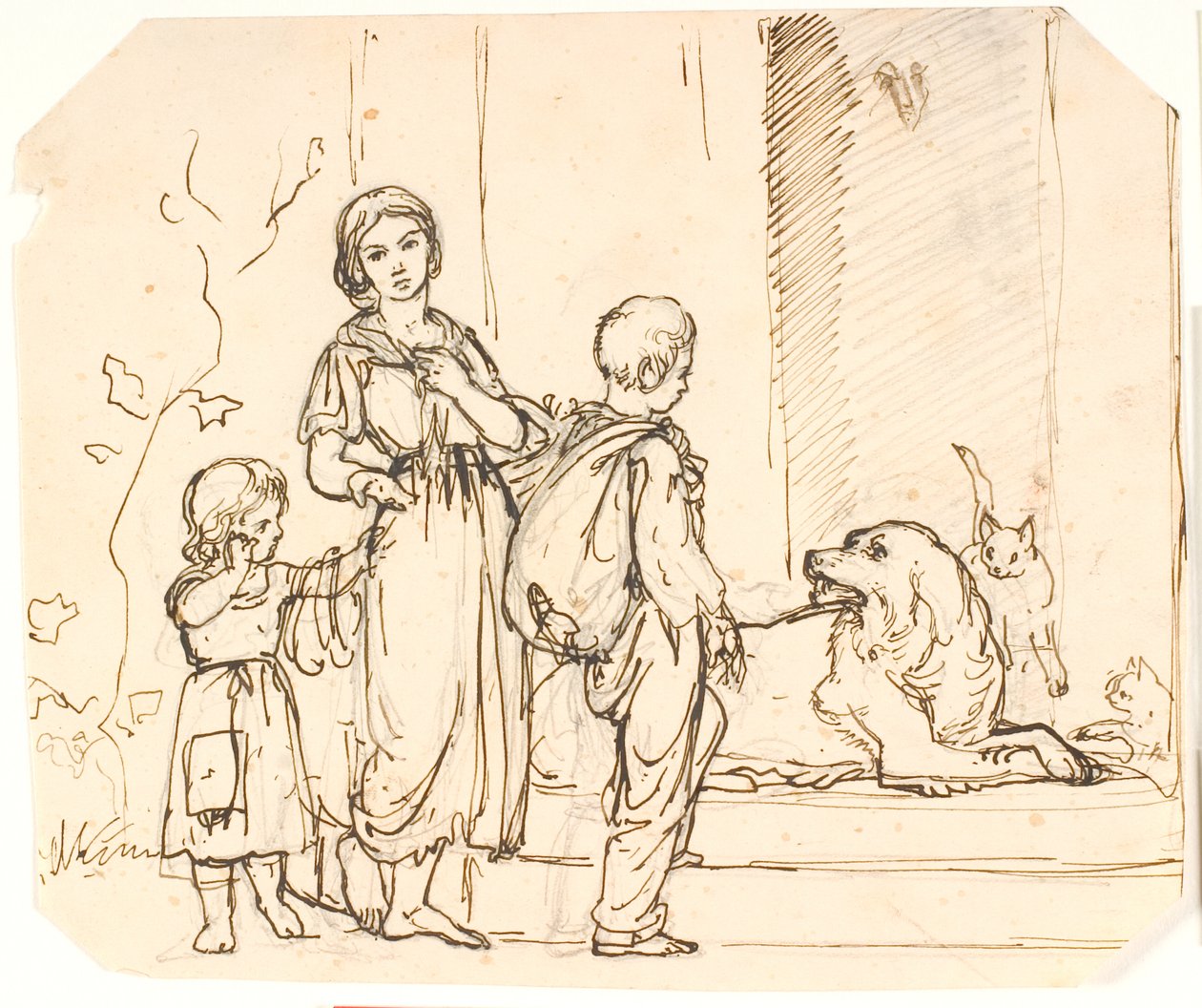 Tres niños mendigos de Lorenz Frølich