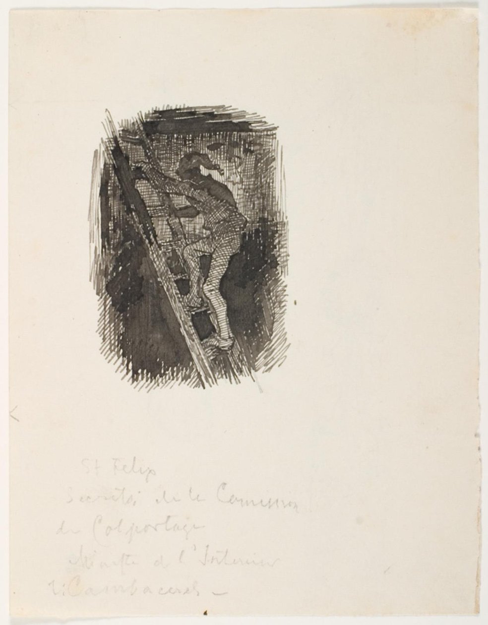 Boceto para el gorro nocturno del soltero de Lorenz Frølich