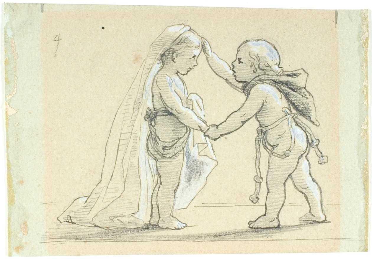 Viñeta con dos niños de Lorenz Frølich