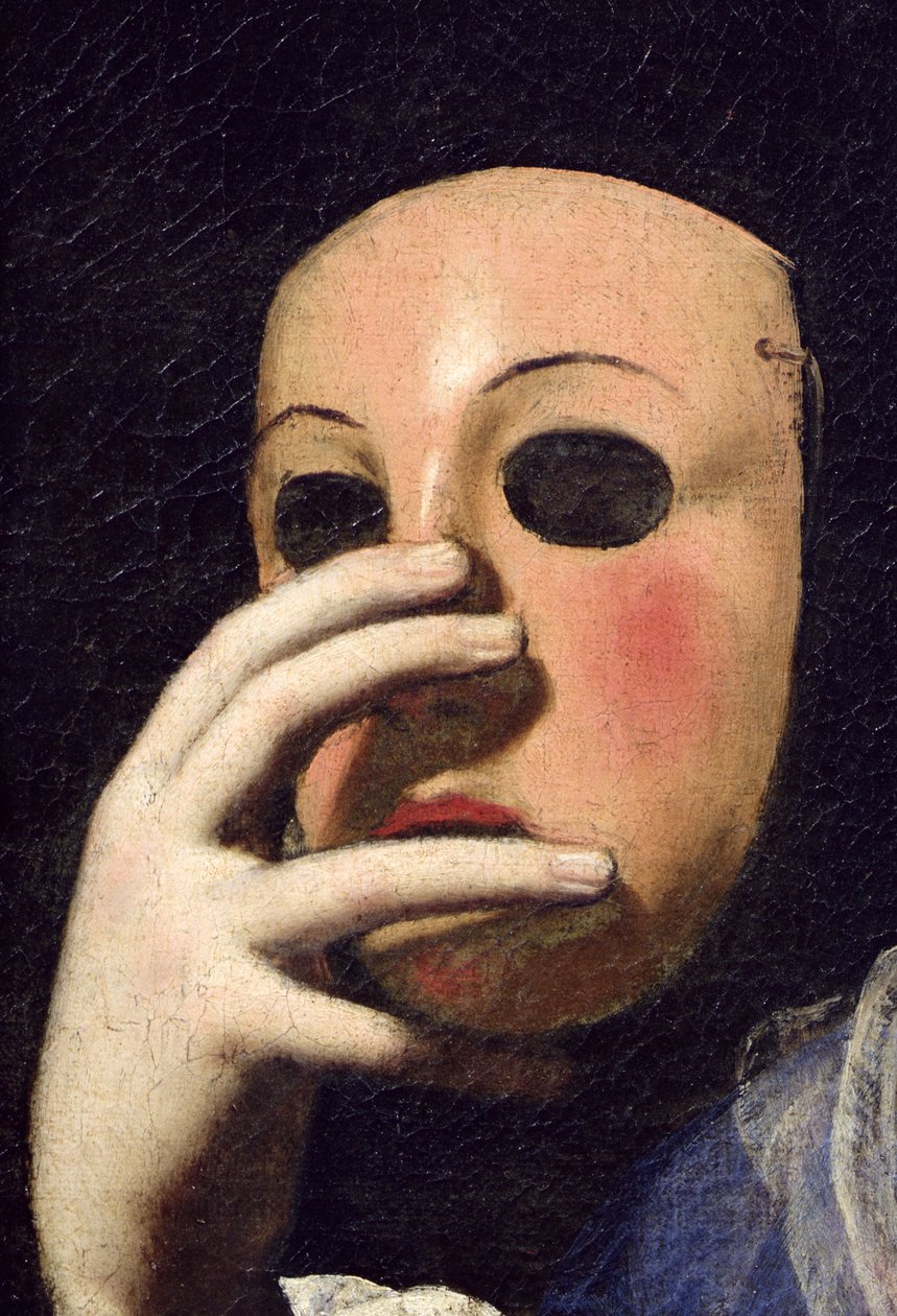 Mujer con una máscara (detalle) de Lorenzo Lippi