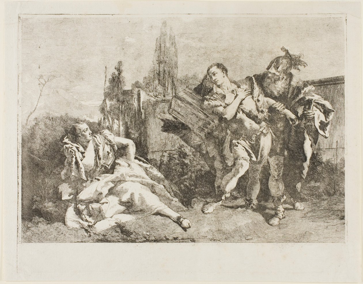 Rinaldo dejando a Armida de Lorenzo Tiepolo