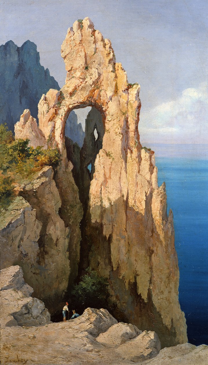 Rocas en Capri de Eugene Isabey