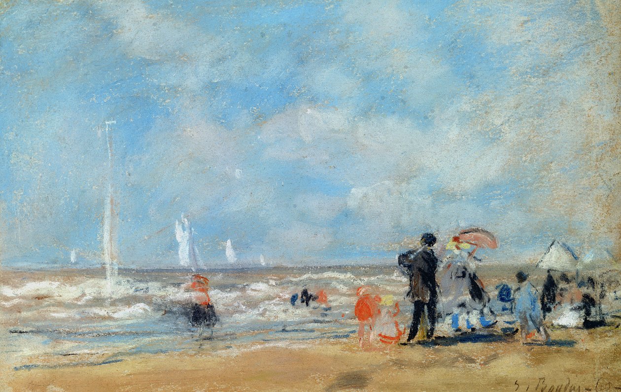 En la playa, 1863 de Eugene Louis Boudin