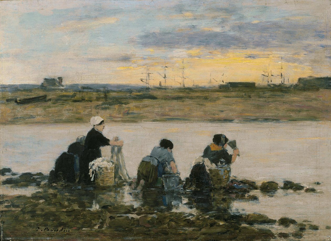 Lavanderas junto al río de Eugene Louis Boudin