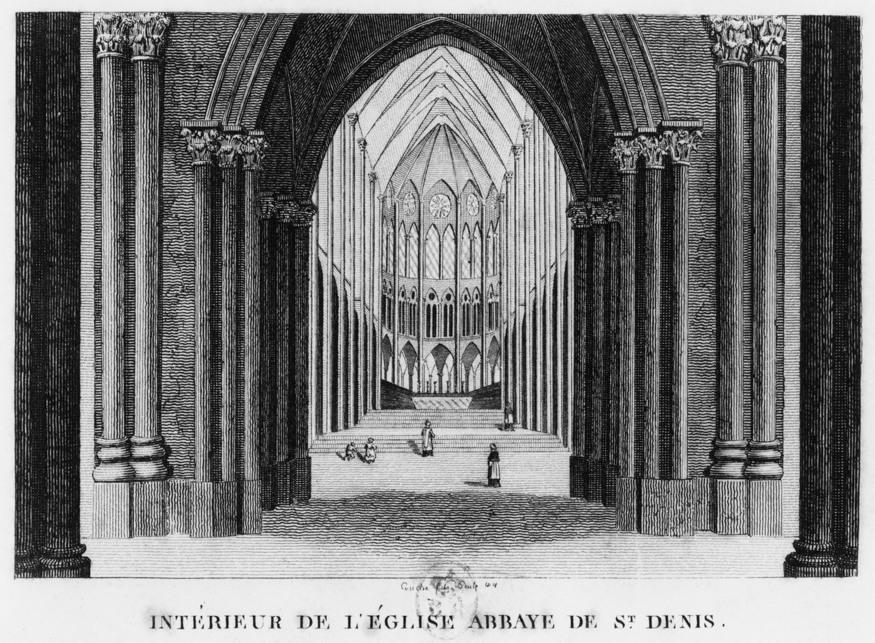 Basílica de Saint-Denis, vista interior de Louis Francois Couche