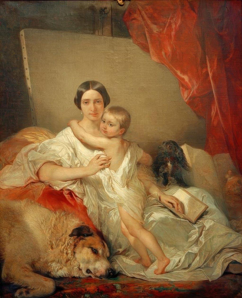 Madame Louis Gallait y su hija de Louis Gallait