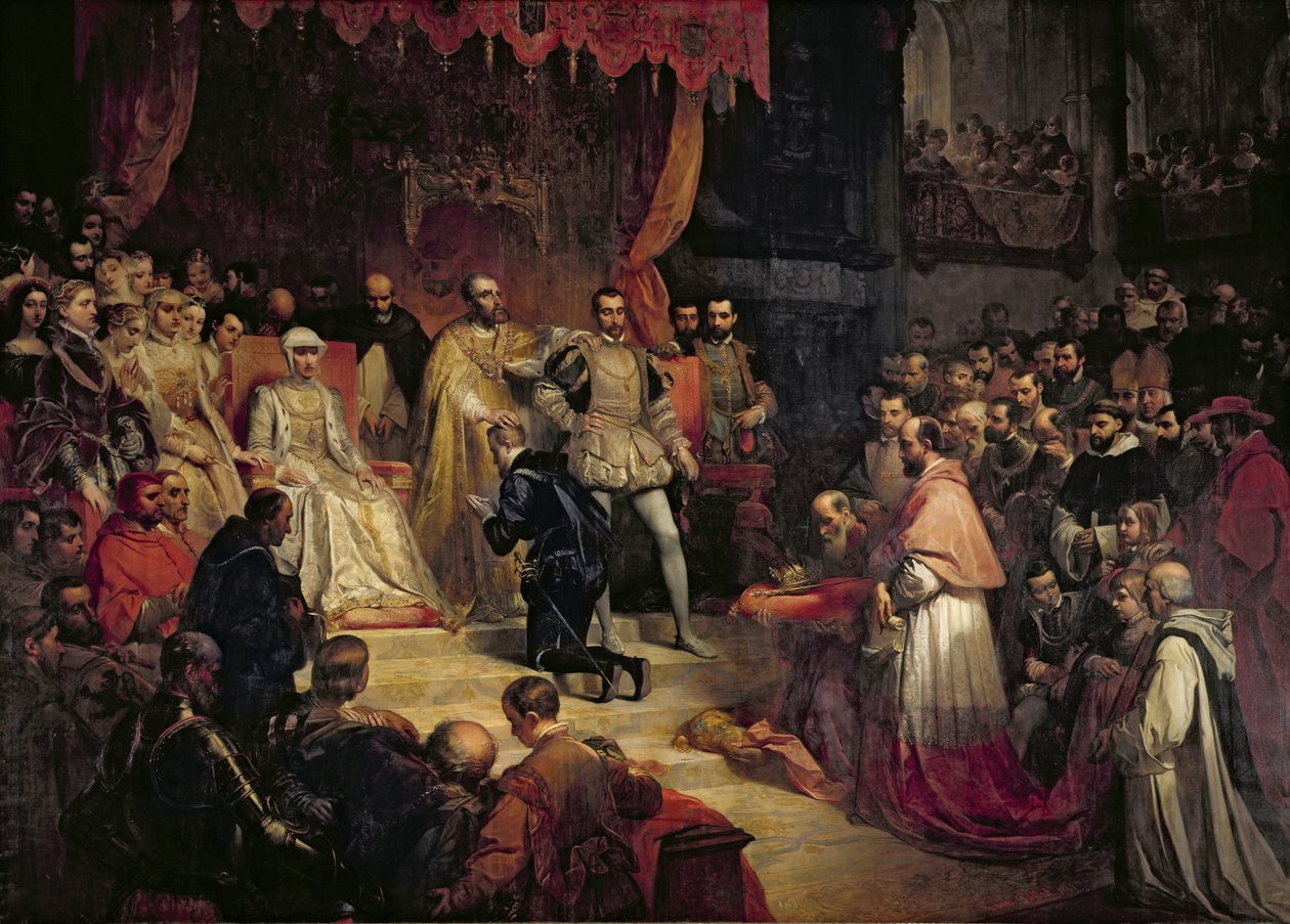 La abdicación de Carlos V (1500-58) 1841 de Louis Gallait