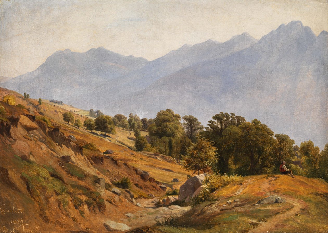 Paisaje de Montaña de la Región de Dorf Tirol de Louis Gurlitt