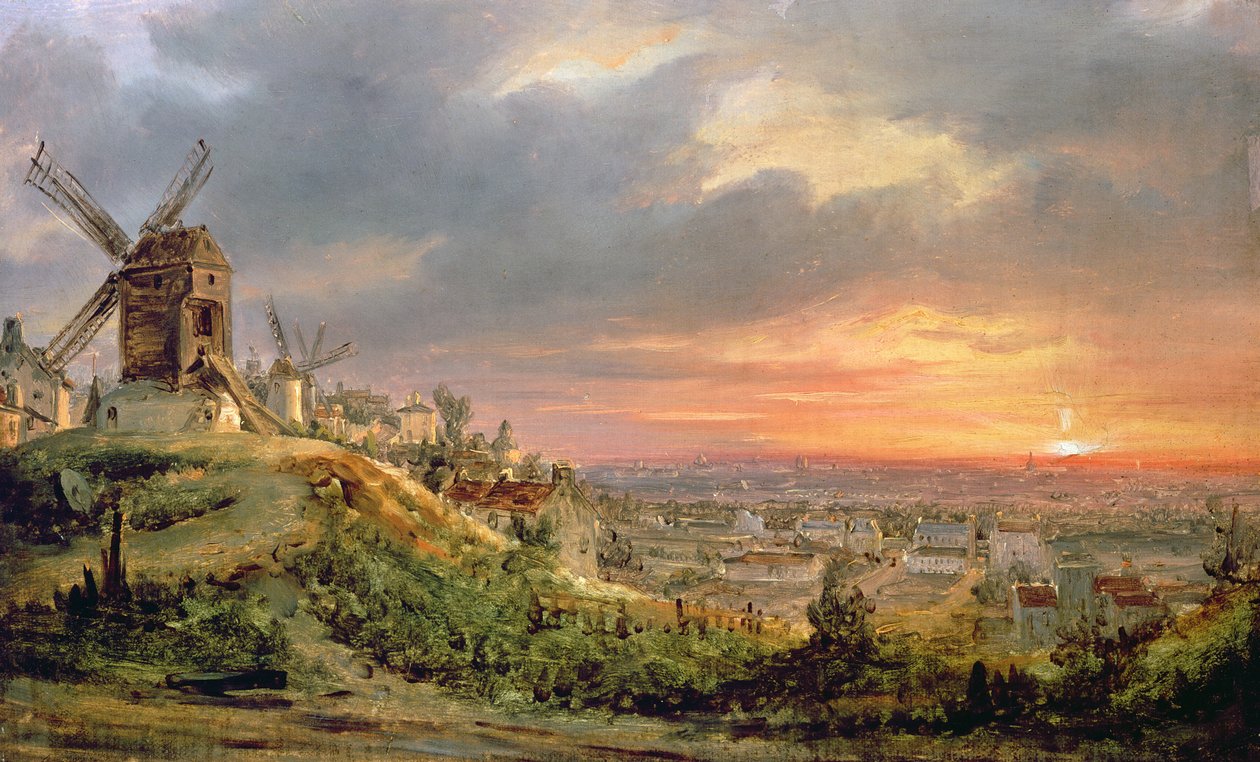 Vista de la Butte Montmartre, c.1830 de Louis Jacques Mande Daguerre