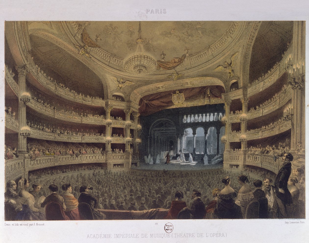 Academie Imperiale de Musique, París, c.1855 de Louis Jules Arnout