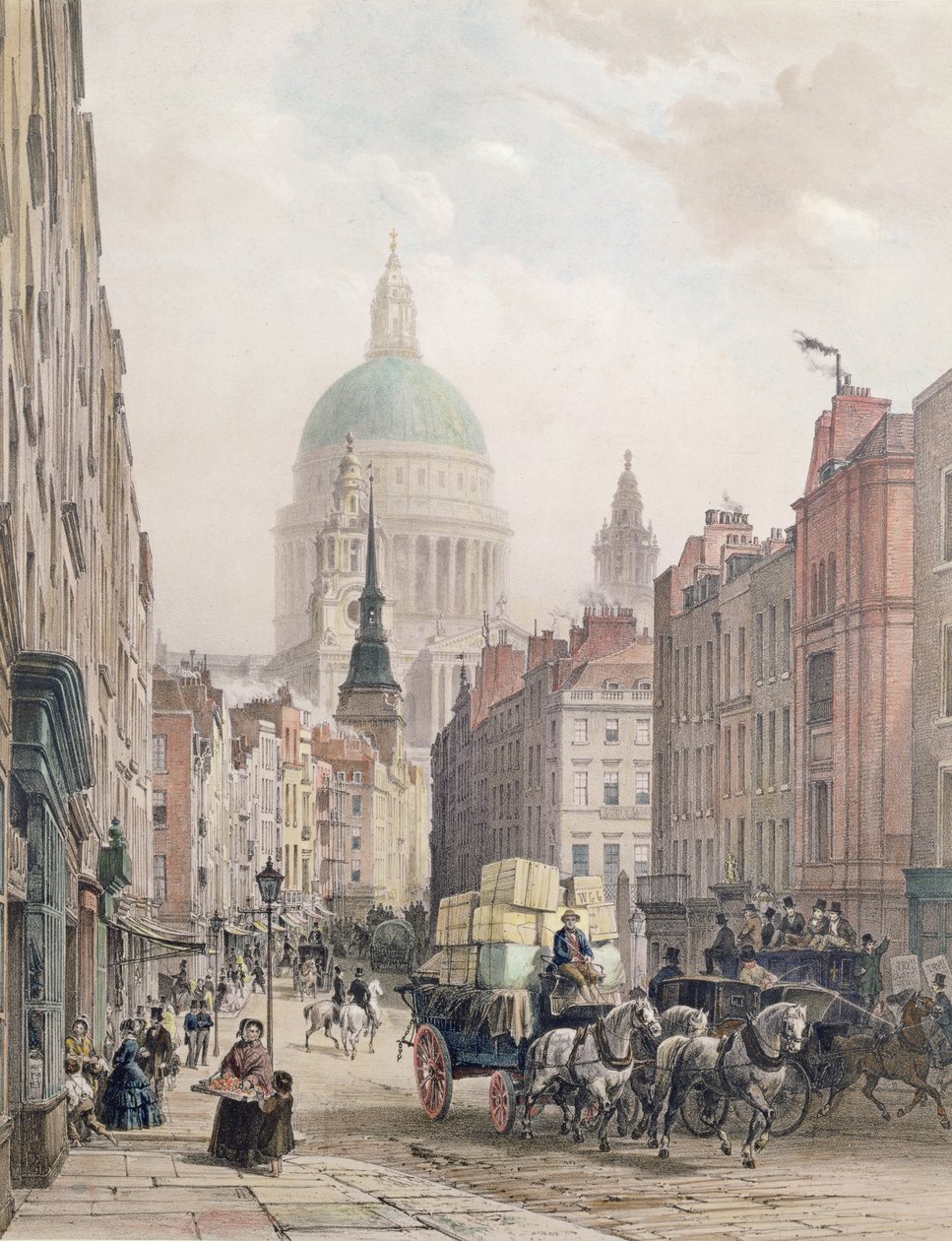 Fleet Street, c.1850 de Louis Jules Arnout