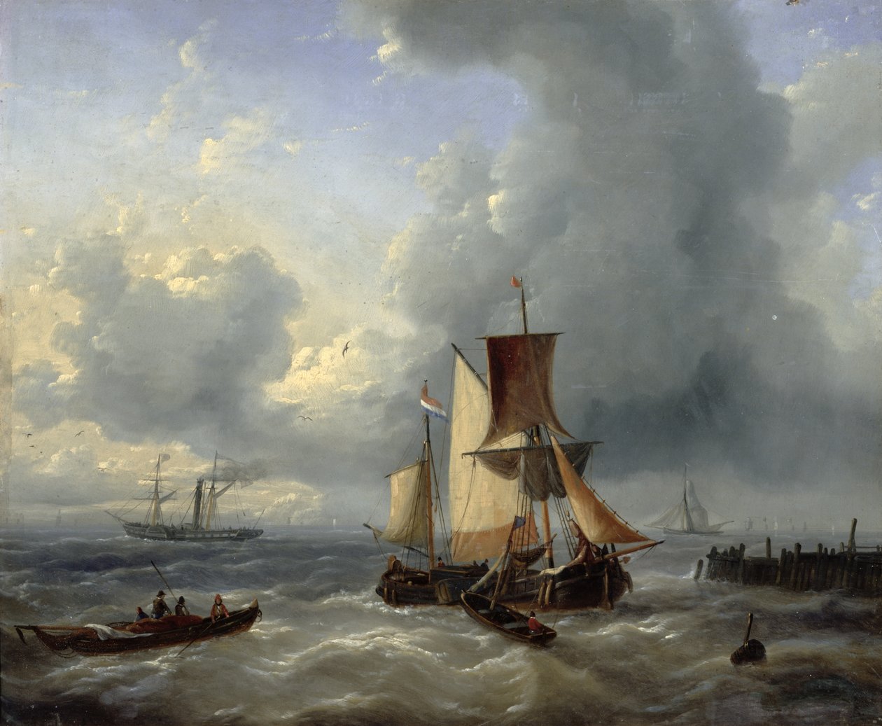 Envío desde un muelle de Louis Verboeckhoven