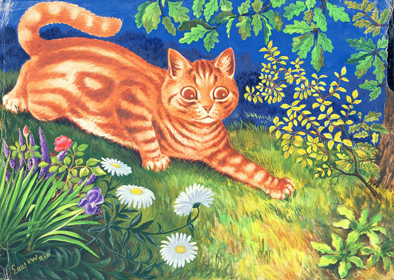 Gato Acechando de Louis Wain