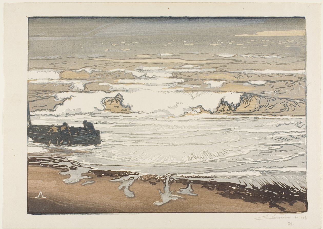 Rompiendo olas, marea de septiembre de Louis Auguste Lepère